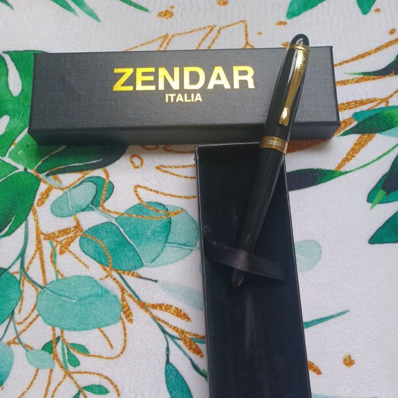 Zendar義大利黑色鋼筆，不含墨水