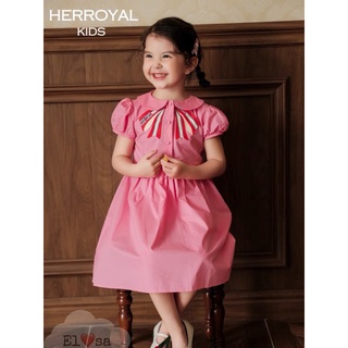 女嬰連衣裙 - 粉色娃娃裝裙子刺繡可愛蝴蝶結,適合 1-5 歲嬰兒