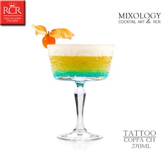 【義大利RCR】TATTOO系列 Coppa Ch 水晶寬口馬丁尼杯 270ml 雞尾酒杯 水晶玻璃杯