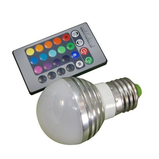 【老馬LED禮品店】LED燈泡 3W E27 遙控智慧型LED燈泡 遙控調光LED燈泡 七彩LED遙控燈泡