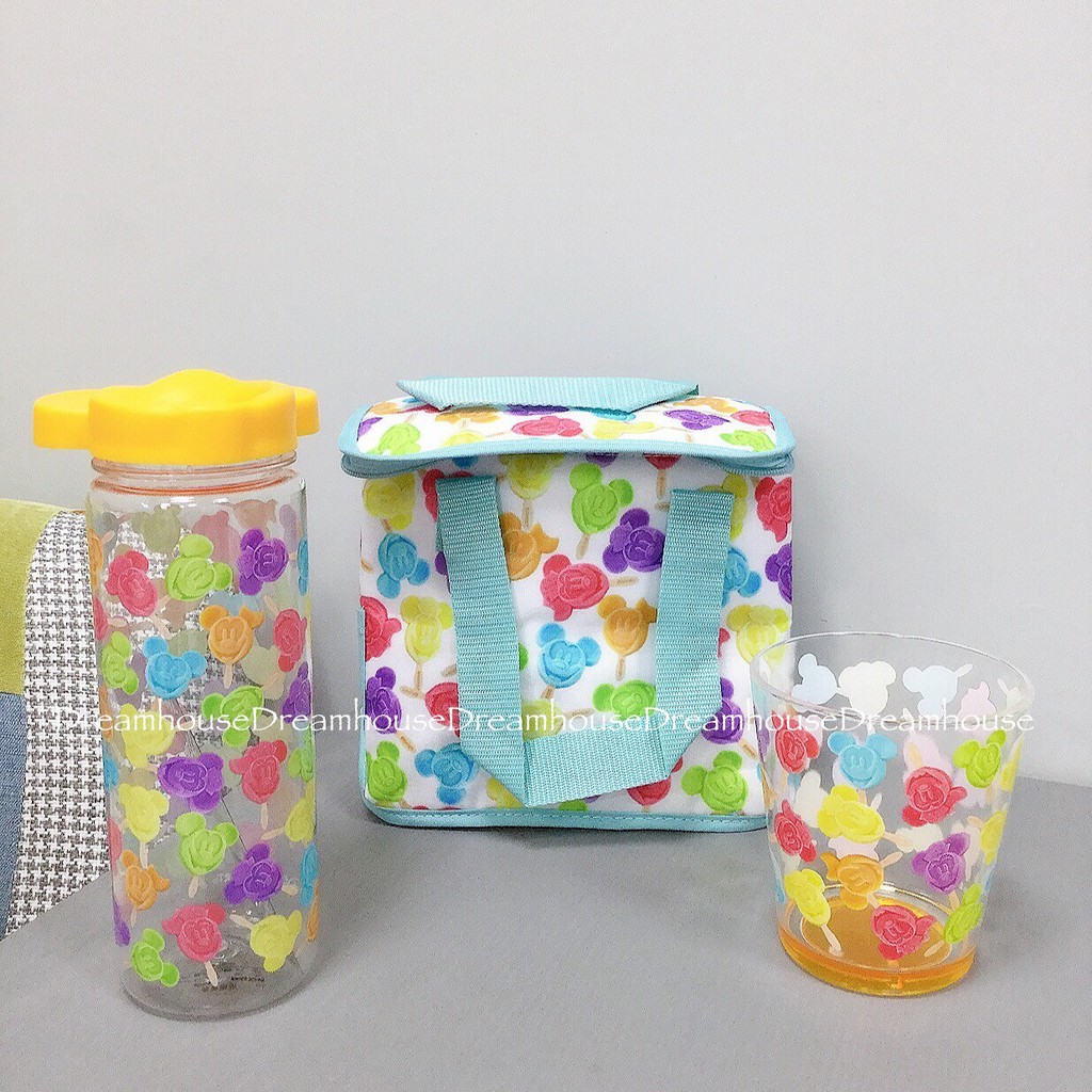 東京迪士尼 米奇 冰棒圖案 隨身 環保 冷水壺 水瓶 水杯 茶杯 杯子 便當袋 餐袋