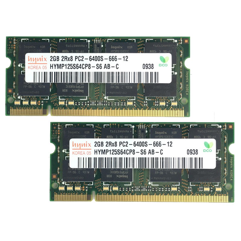海力士 4GB (2PCs 2GB)DDR2 800Mhz PC2-6400 適用於筆記本電腦 RAM 內存