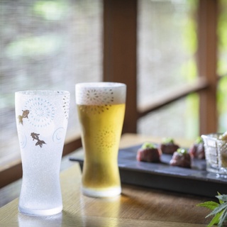 【Aderia】日本製 金魚花火禮盒 對杯 啤酒杯 玻璃杯