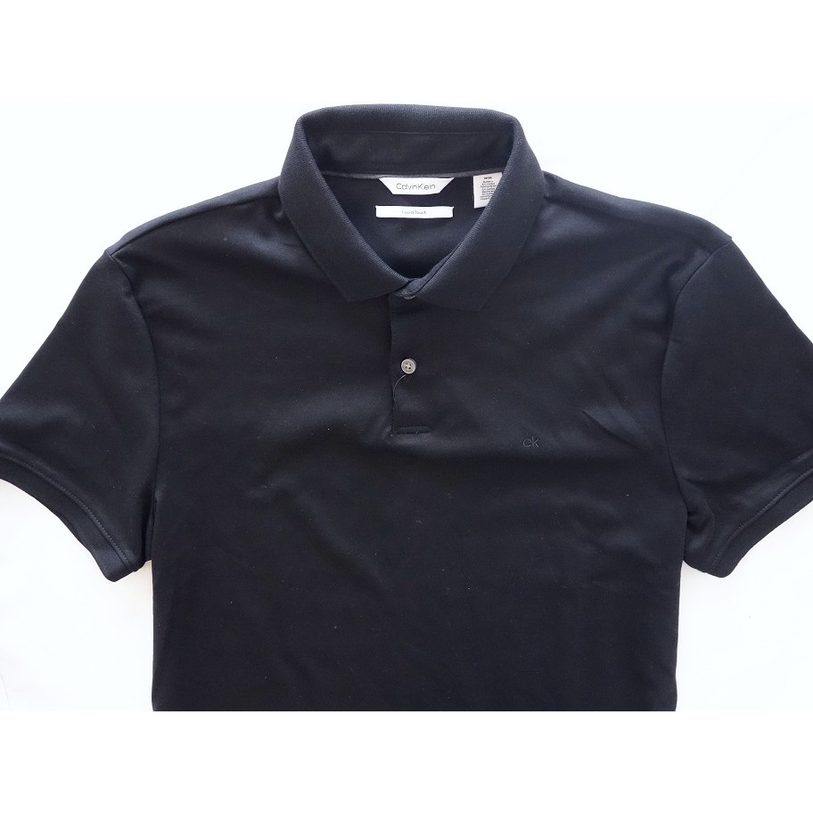 Calvin Klein CK 短袖 POLO 衫 黑色 液態棉 柔軟涼爽 凱文克萊 M【以靡專櫃正品 】