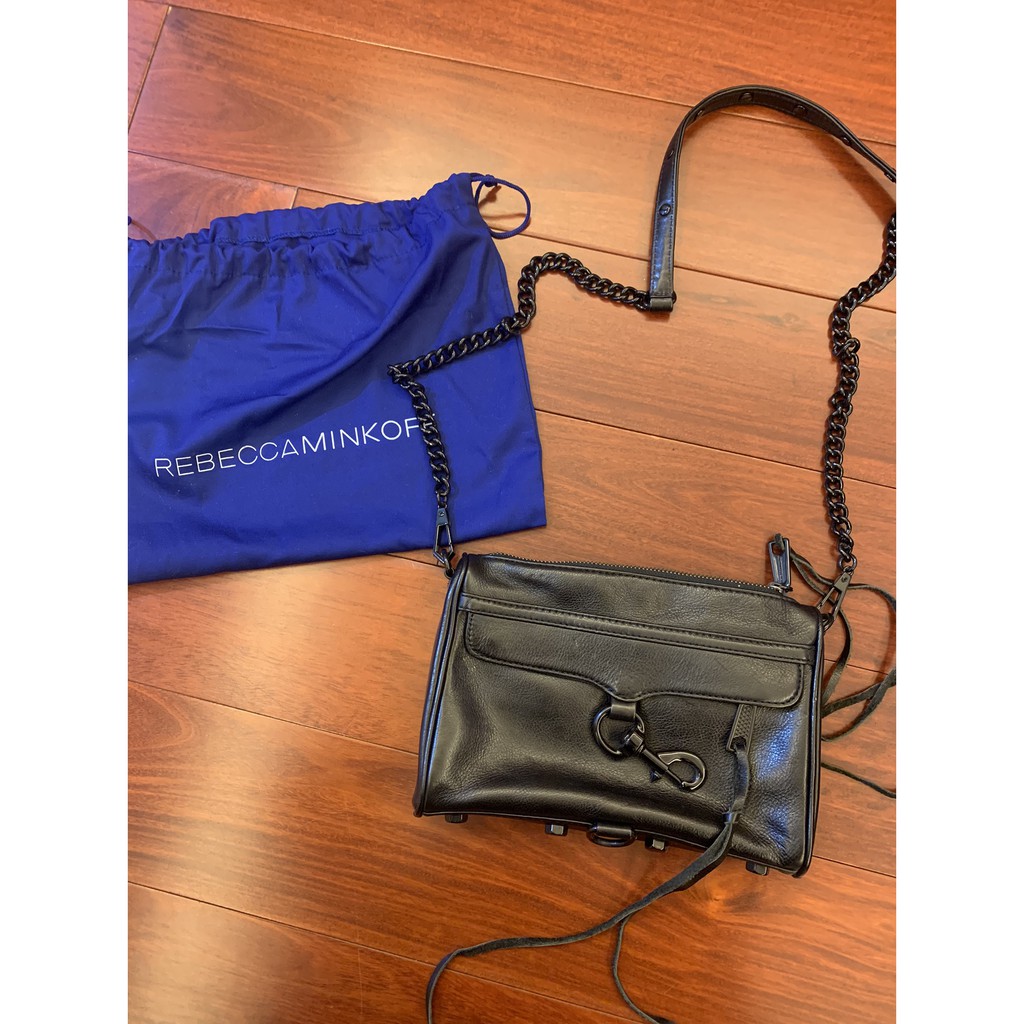 正貨Rebecca Minkoff Mini Mac 黑釦黑鍊(九成新)