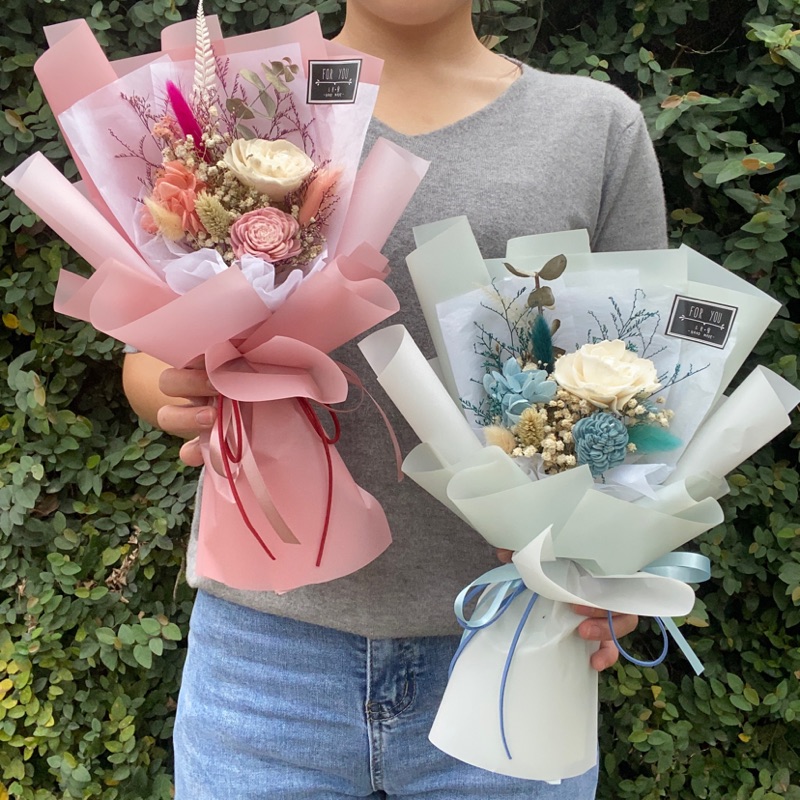 40公分中大型花束 乾燥花束 畢業花束 送禮花束 情人節花束 蝦皮購物