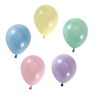 派對城 現貨【5吋馬卡龍乳膠氣球10入-藍/紫/粉/綠/黃】 歐美派對 派對佈置 拍攝道具 高質感氣球