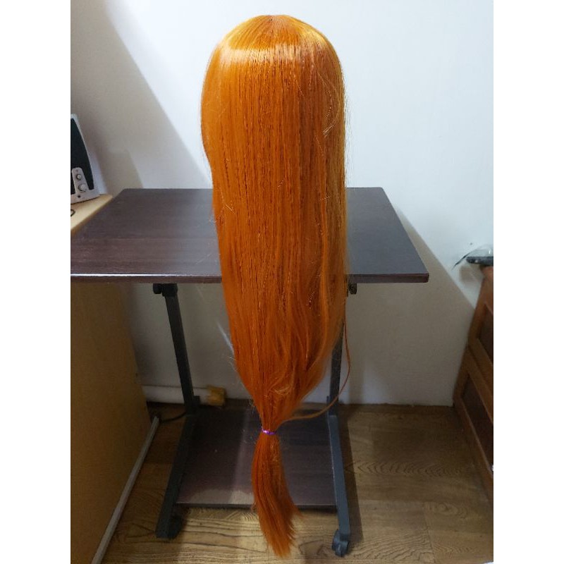 賣 沙羅星羅真珠美人魚橙色橘色100cm 長直髮萬用假髮二手cos Cosplay 蝦皮購物
