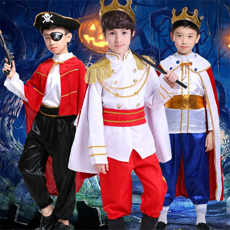 萬圣節兒童表演服裝男童杰克船長海盜衣服貴族國王子衣服化妝舞會 蝦皮購物