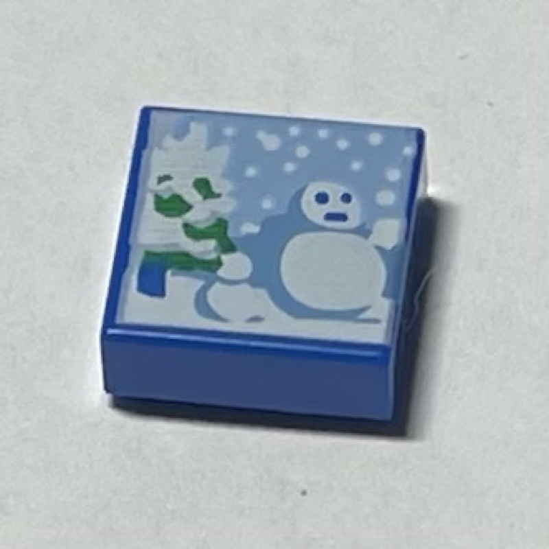 LEGO 71395 79882 3070 藍色 1x1 冰冰冷冷山 Cool, Cool Mountain 印刷磚