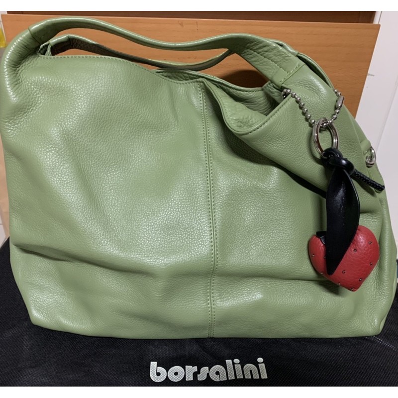 全新 borsalini寶莎禮妮 包包 側背包 肩背包 兩用包 綠色