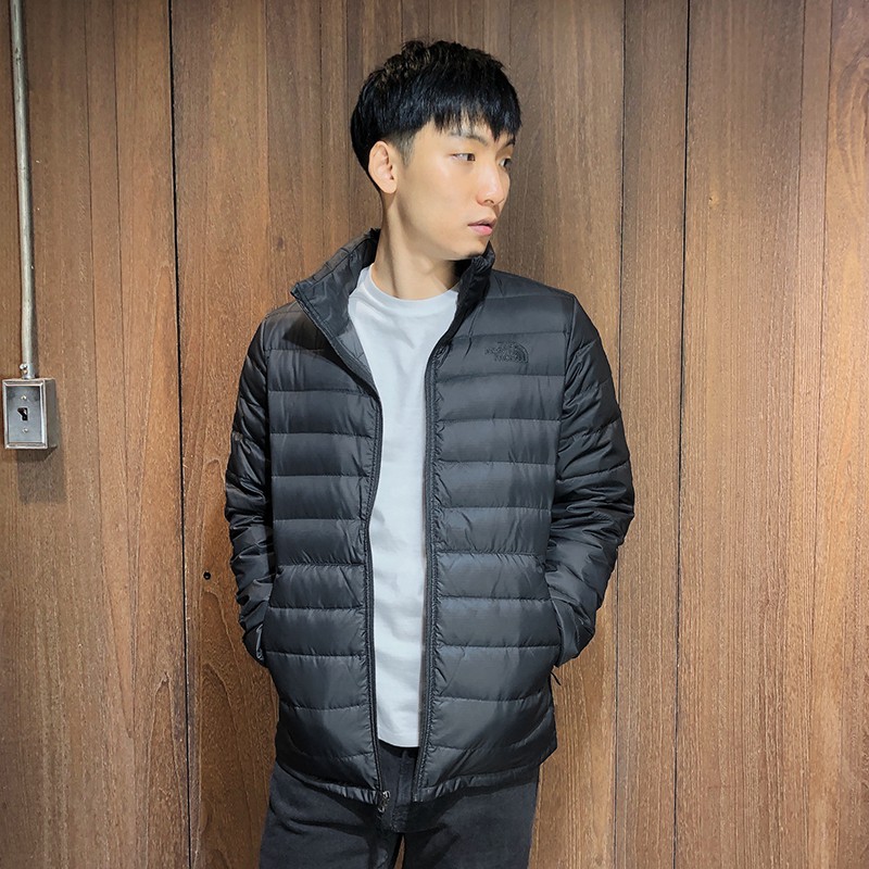 美國百分百【全新真品】The North Face 立領羽絨外套 TNF 夾克 防風 北臉 男 黑色 S號 AR27