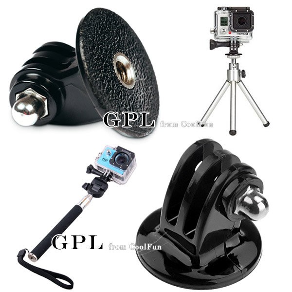 Gopro Sjcam 小蟻運動攝影機三腳架轉接頭自拍桿轉接頭1 4螺牙轉換底座固定座雲台gopro 蝦皮購物
