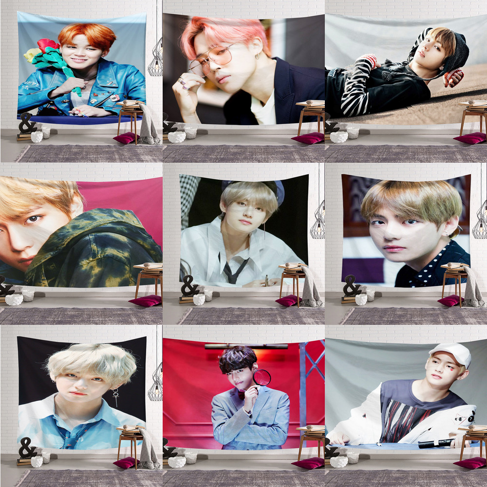 Bts 掛毯掛布定制防彈少年團防彈少年團價值懸掛布星星輔助裝飾現場背景 