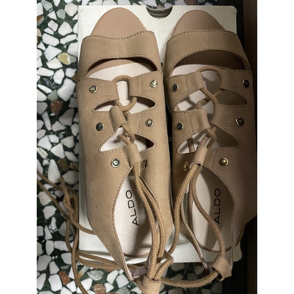 ALDO麂皮綁帶涼鞋（全新） 附鞋盒