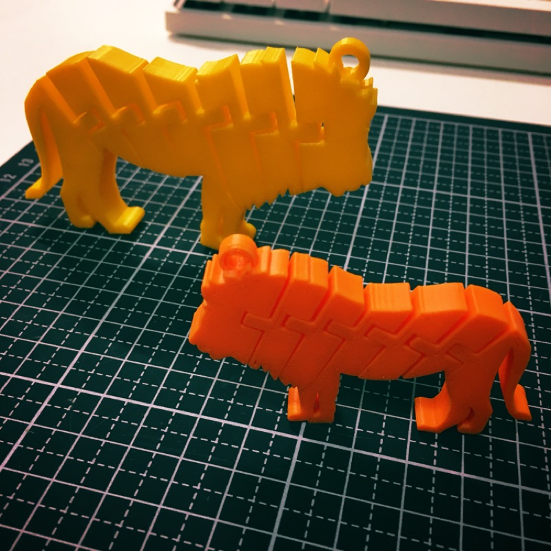獅子 可動 鑰匙圈 擺設 療癒 3D列印