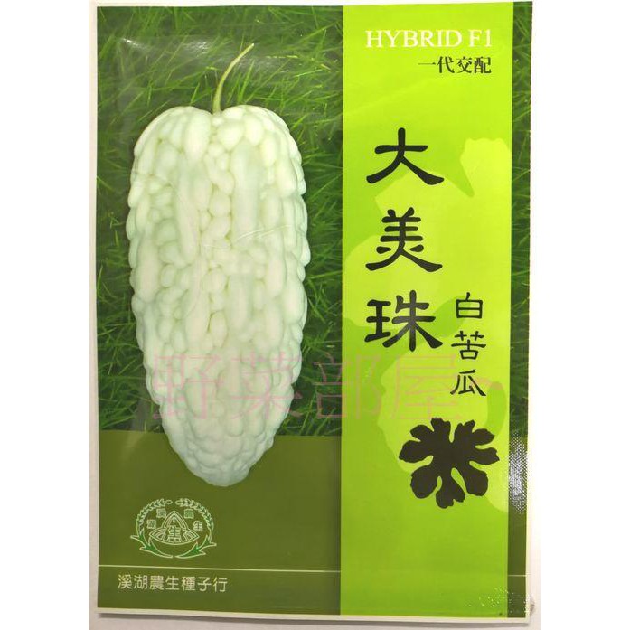 【萌田種子~】K04 大美珠白苦瓜種子1粒, 耐病性強 , 產量特高 , 每包13元 ~