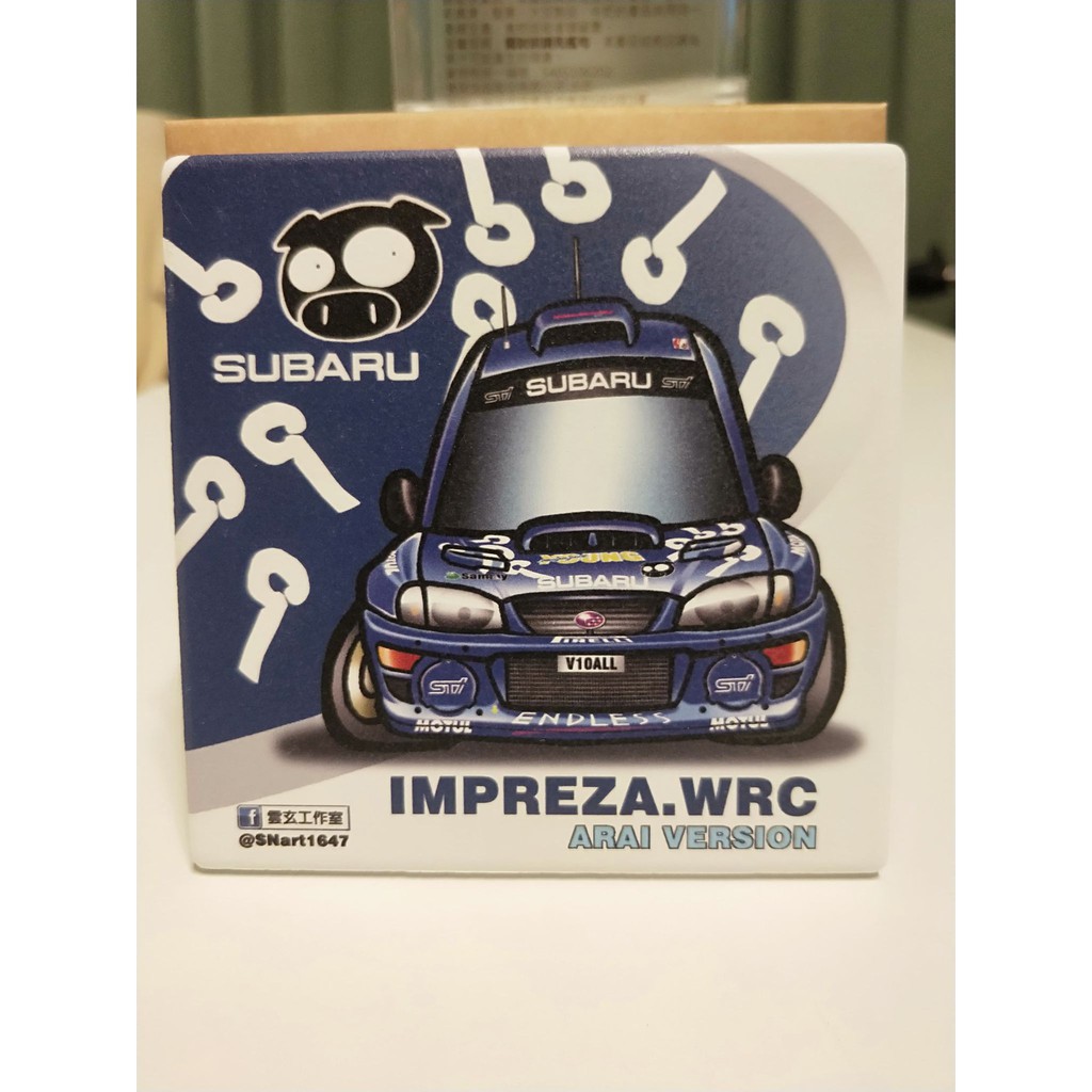 SUBARU IMPREZA WRC ARAI Q版  杯墊