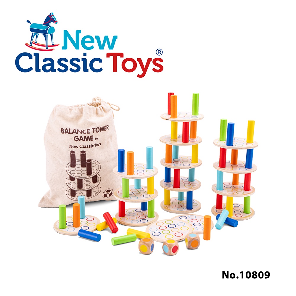 荷蘭 New Classic Toys 木製經典平衡塔積木遊戲 10809 /寶寶認知學習玩具/木製玩具/疊疊樂