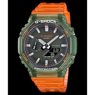 CASIO G-SHOCK新款撞色橘綠八角果凍錶GA-2100 HC-4A