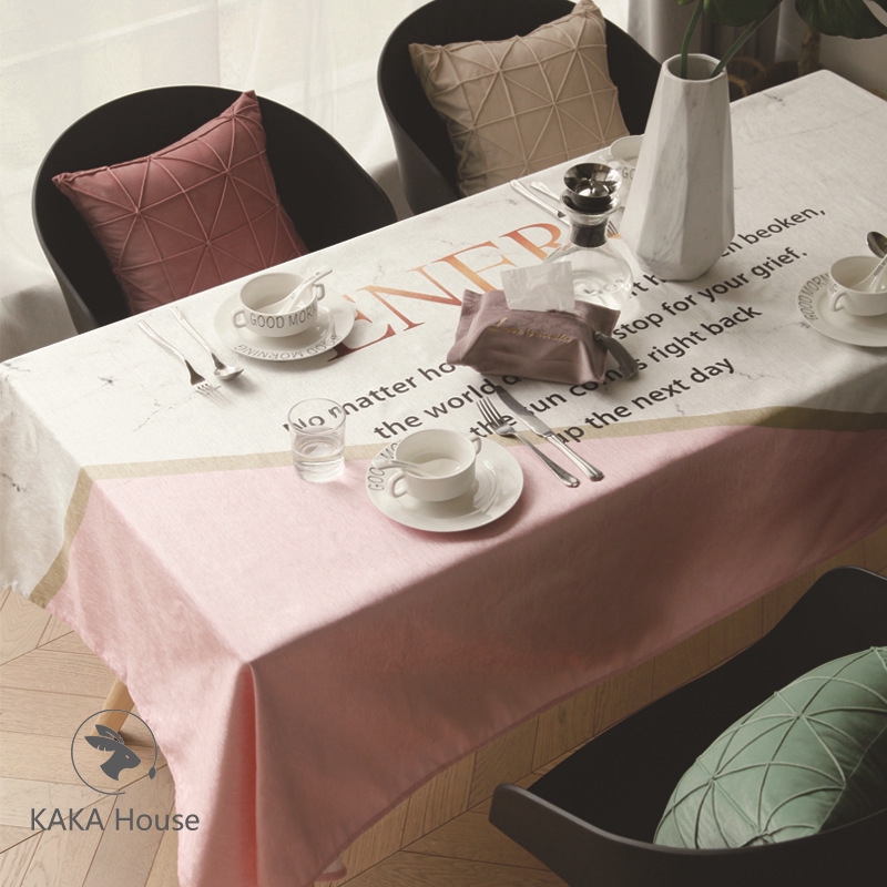 輕質豪華天鵝絨 簡約粉紅色大理石 配色雪尼爾桌布 廚房桌布 酒店桌布 茶几布 防塵布吸水珊瑚 蝦皮購物