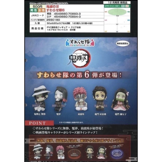 『現貨』 BANDAI 轉蛋 扭蛋 鬼滅之刃 坐姿公仔 P6 劇場版 無慘 魘夢 猗窩座 炭治郎 禰豆子