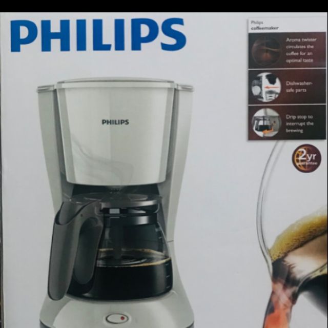 【Philips 飛利浦】Daily滴漏式咖啡機1.2L 白色(HD7447/01)可發票圖檔註冊保固，保固兩年