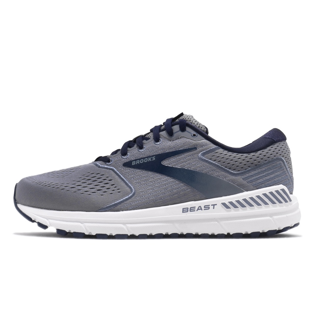 Brooks 慢跑鞋 Beast 20 4E 超寬楦 灰 白 支撐型 男鞋 野獸系列 【ACS】 1103274E491