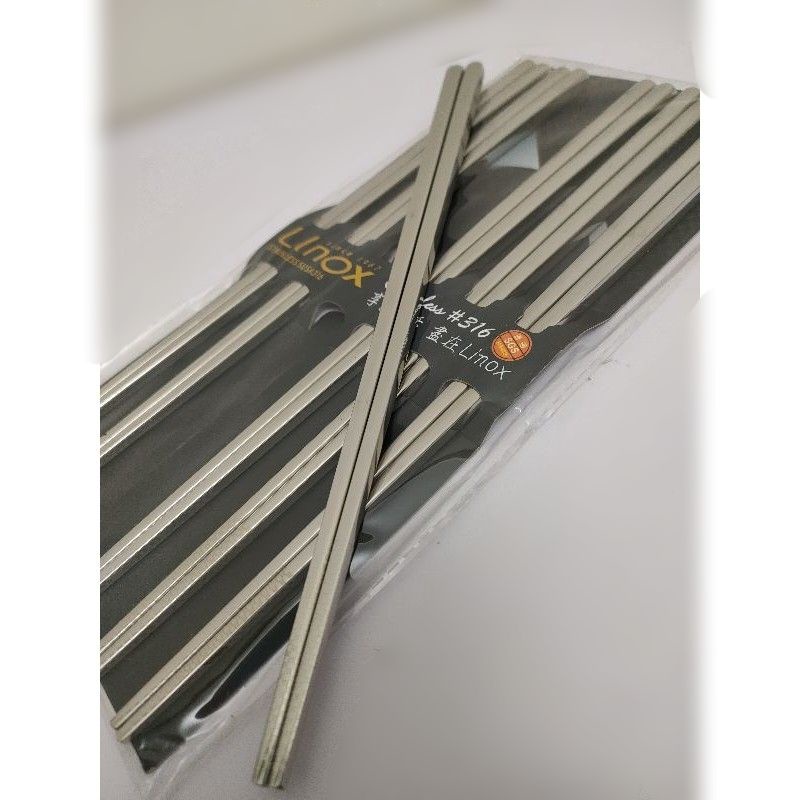 不鏽鋼筷子 抗菌筷 四方形筷 316不銹鋼拋光筷 6雙入天堂鳥(LInox) 316不銹鋼筷