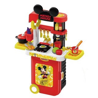 迪士尼 米奇 3合1 三合一 廚房旅行箱 廚房玩具 收納 手提 行李箱 兒童 辦家家酒