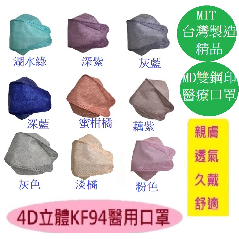 朴子批發↘️萬洲通KF94立體醫用口罩4D 3D 單片獨立包 10片一包 20片一盒 MD雙鋼印醫療口罩