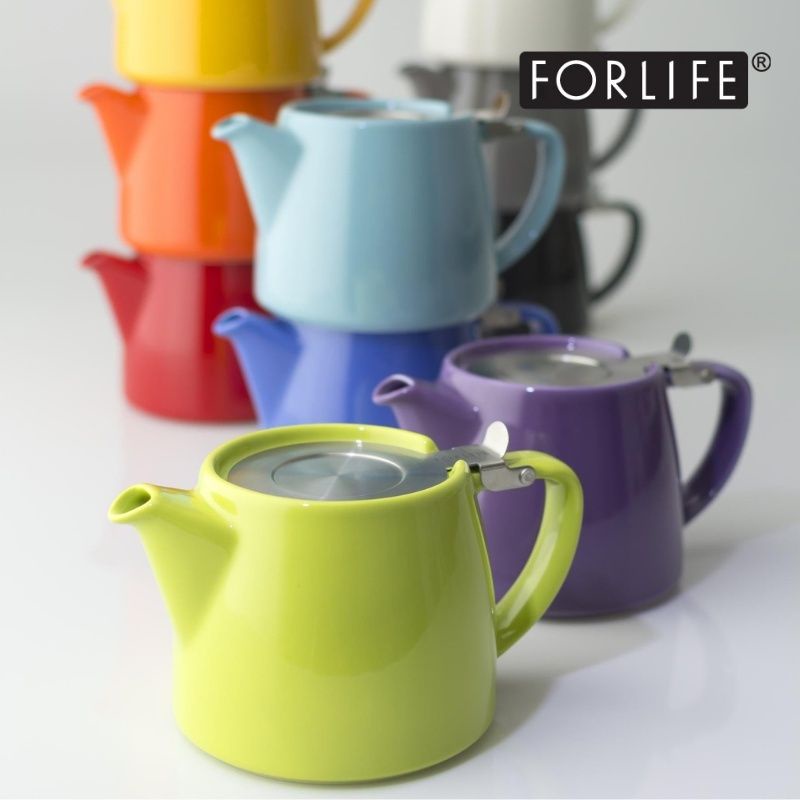 日式簡約設計〚ForLife〛陶瓷壺 色釉鐵蓋壺 Stump Teapot 530ml 18oz 茶壺 茶包 茶葉
