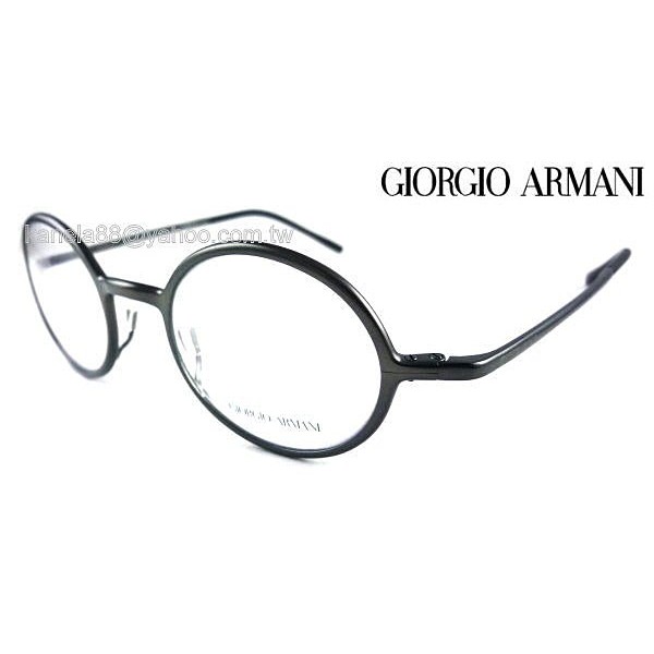#嚴選眼鏡#= GIORGIO ARMANI = 亞曼尼 霧銀灰色鈦金屬鏡架 圓 強尼戴普 意大利製 GA967