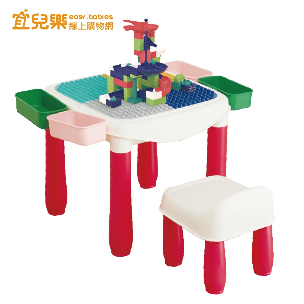 小牛津NEW WIS Okids博士積木 滾珠樂園積木桌-附彩色大積木113片入【宜兒樂】