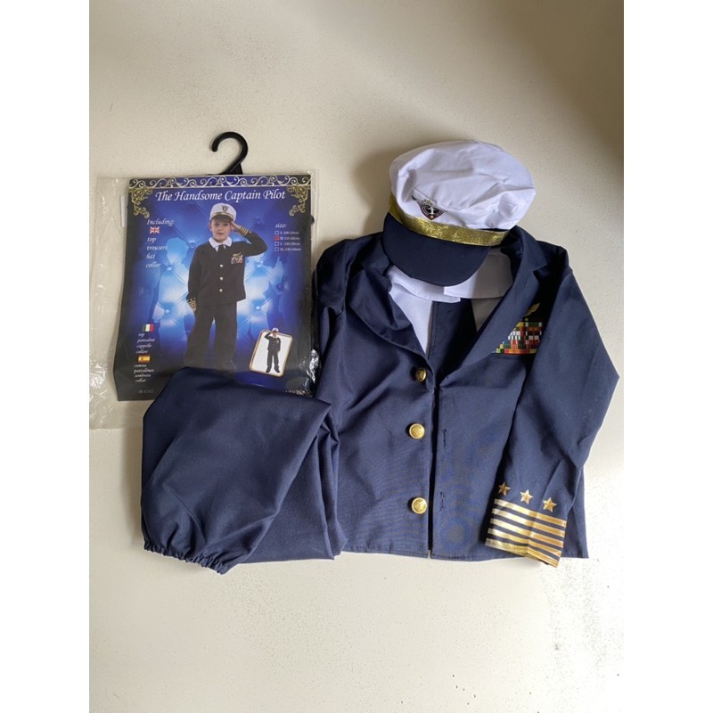 萬聖節兒童船長機長服角色扮演 蝦皮購物