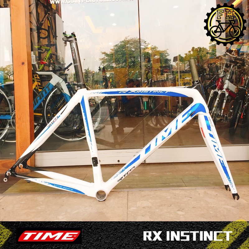 小萬】全新出清TIME RX INSTINCT CARBON 公路車白藍色車架碳纖維前叉單車自行車| 蝦皮購物