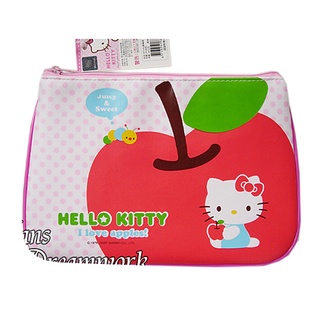 卡漫城 - Hello Kitty PU 筆袋 蘋果 ㊣版 輕量 凱蒂貓 三麗鷗 化妝包 萬用包 萬用袋 拉鏈 防水