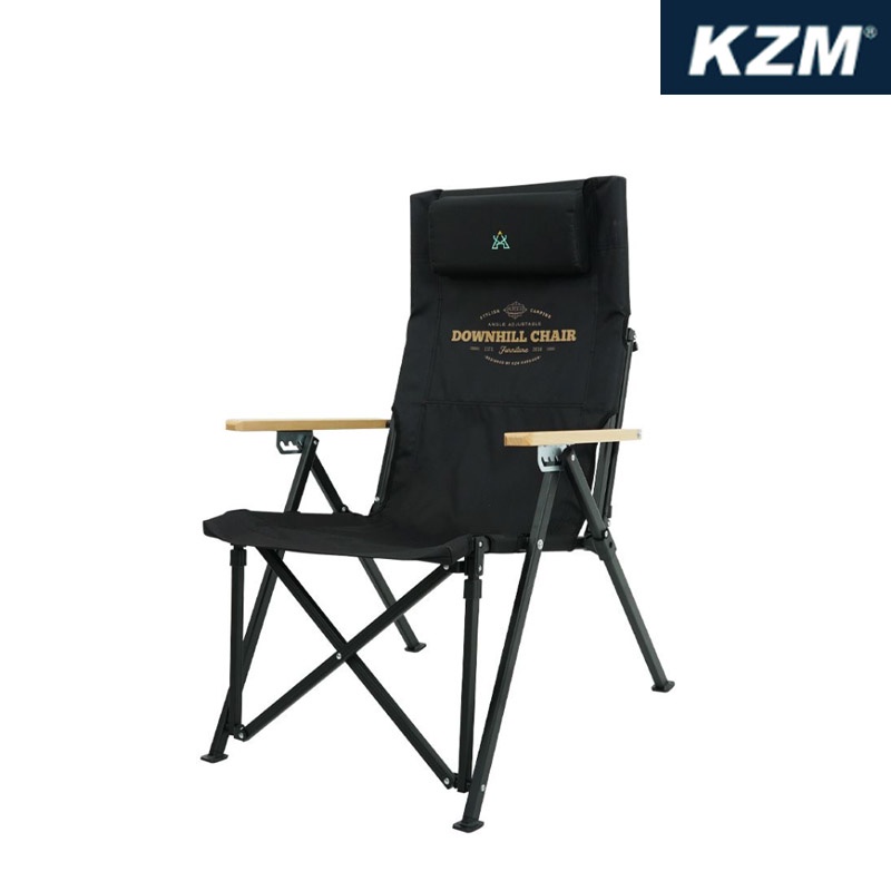 【Kazmi】KZM 素面木手把四段可調折疊椅 黑色 K20T1C32