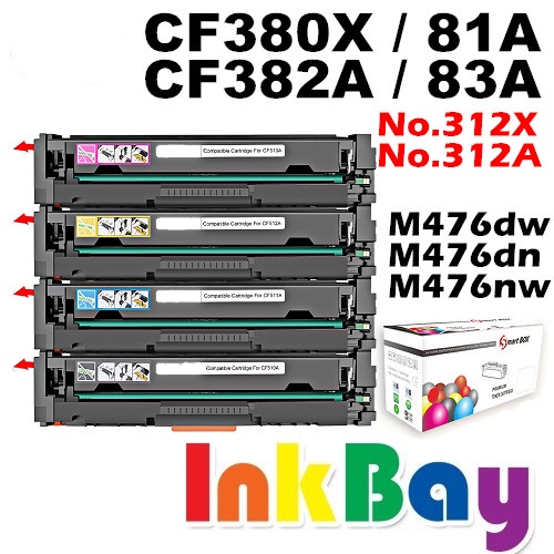 HP CF380X 黑 / CF381A 藍 / CF382A 黃 / CF383A 紅 (No.312A) 副廠碳粉匣