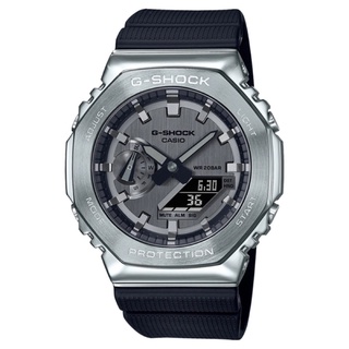 （實體店面）全新台灣卡西歐公司貨G-SHOCK 百搭銀黑 金屬潮流運動八角型腕錶 GM-2100-1A 一年保固