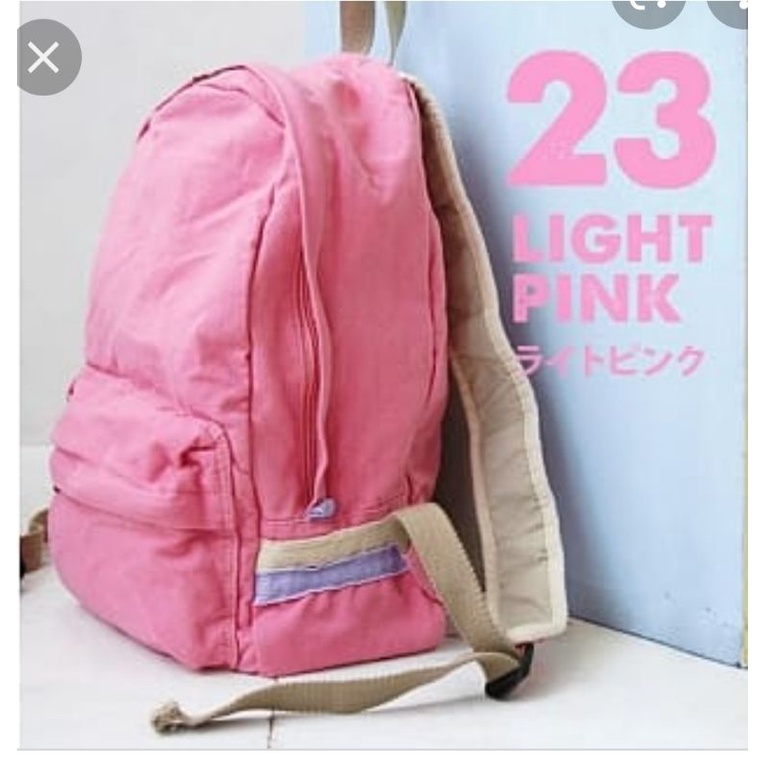 絕版 全新未拆  FUNNNY 日本同步後背包系列 經典水洗多色帆布後背包-粉色