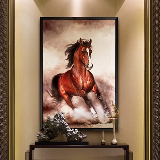 Diy 5D 全鑽石畫刺繡、成功、馬、藝術照片畫套裝 Diy 家居牆壁裝飾