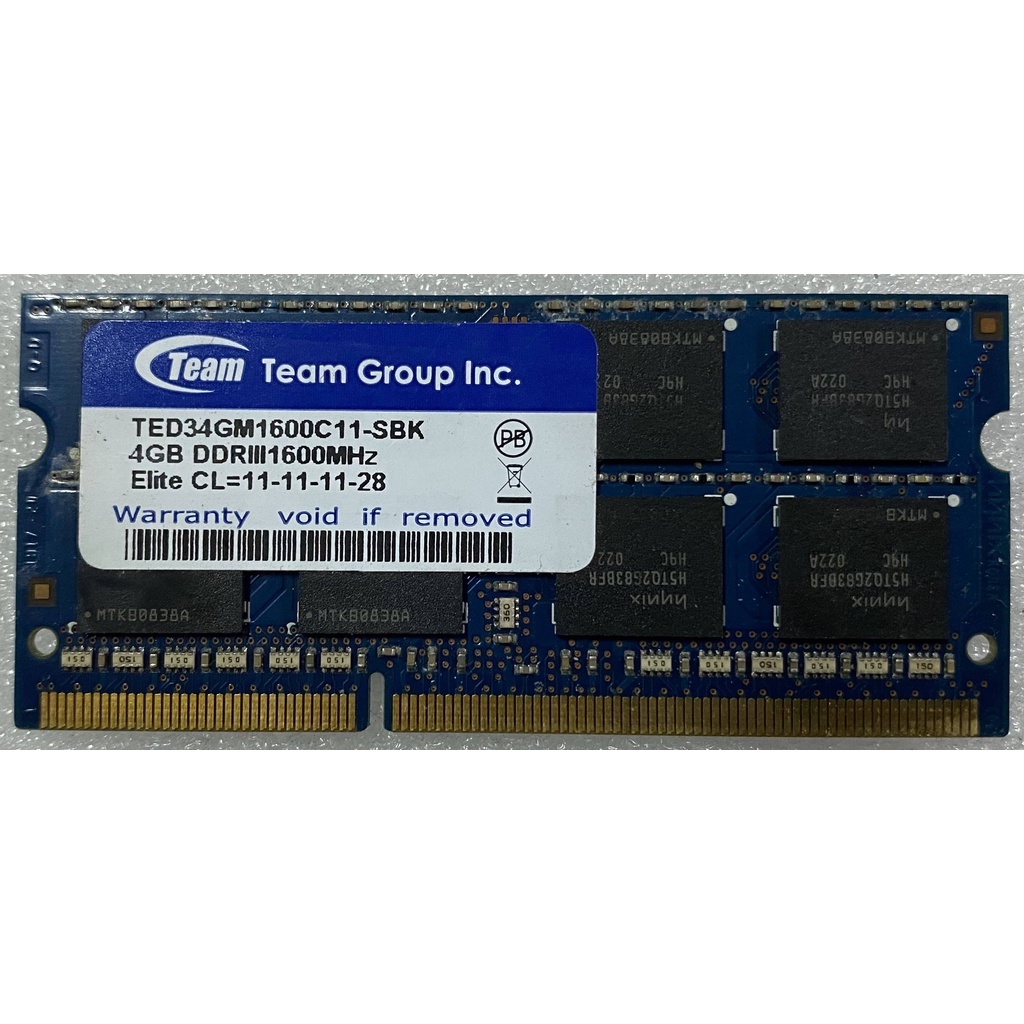 立騰科技電腦~十銓4G-DDR3 筆電記憶體