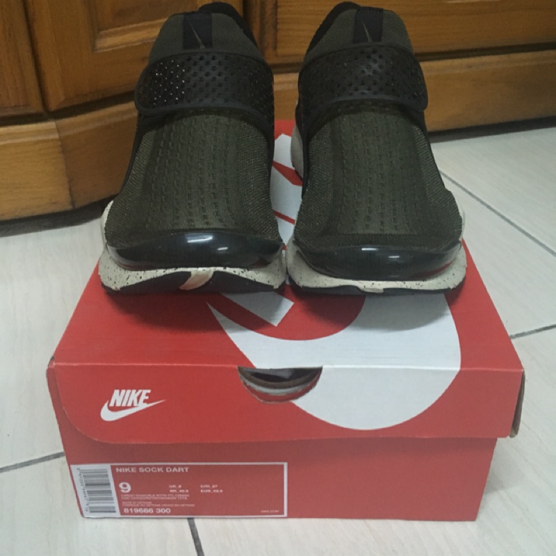 Nike sock dart US9 軍綠