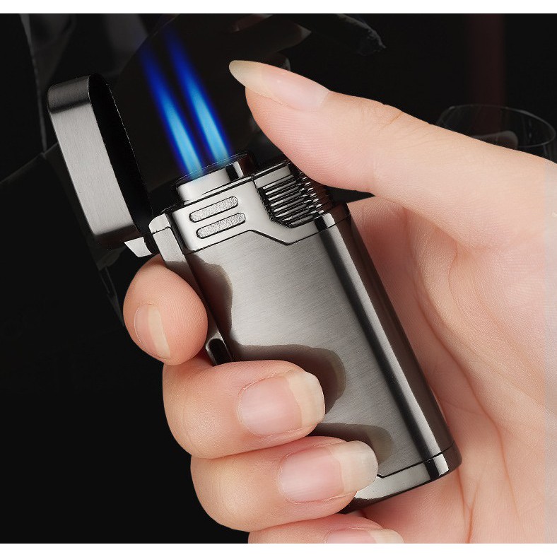 一步登天 防風打火機充氣雙直沖風男士個性送男友創意可充氣藍火焰金屬刻字 蝦皮購物