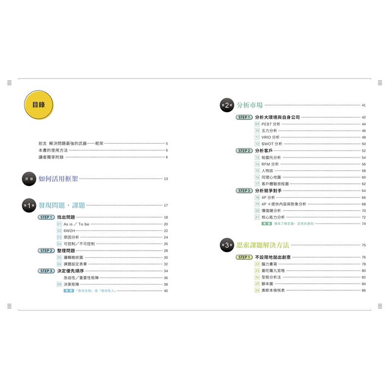 解決問題的商業框架圖鑑 七大類工作場景 70款框架 改善企畫提案 執行力 組織管理效率 精準解決 蝦皮購物