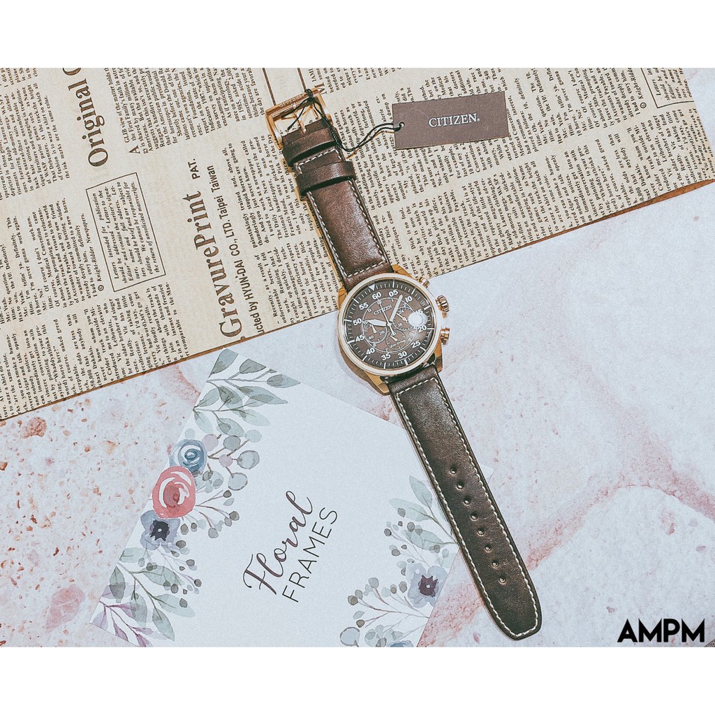 全新現貨citizen Ca4213 00e 星辰錶手錶45mm 光動能飛行錶皮帶玫瑰金男錶女錶 蝦皮購物