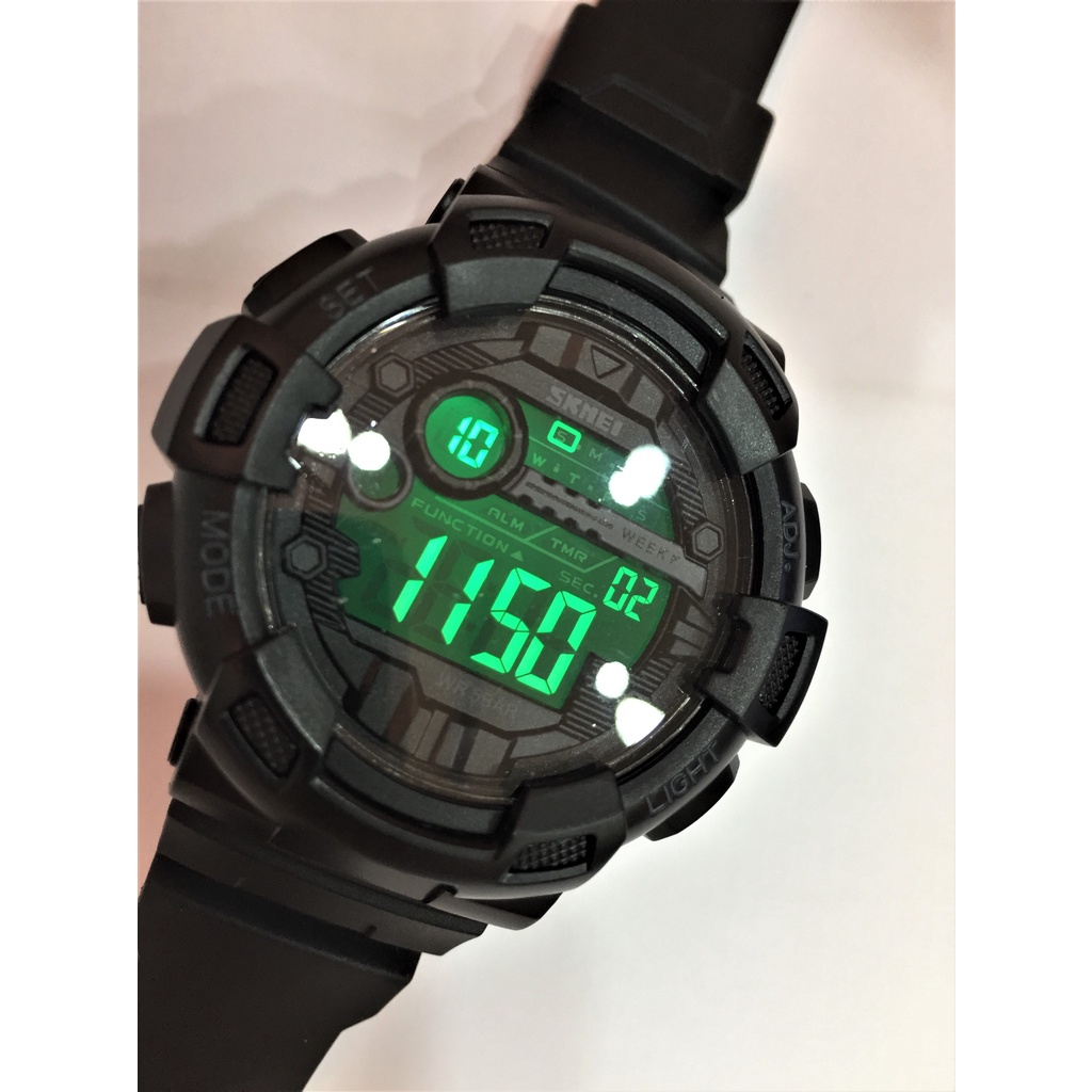 台灣現貨 全新 SKMEI 時刻美1243 新款大冷光防水 運動手錶戶外 防水電子表 學生軍人手錶 福利品無外包裝