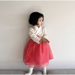 【🇰🇷韓國現貨】當天寄出 韓國小洋裝(含頭飾) 韓服 過年 新年洋裝 公主裙 韓版兒童時髦裙子 小童中童大童