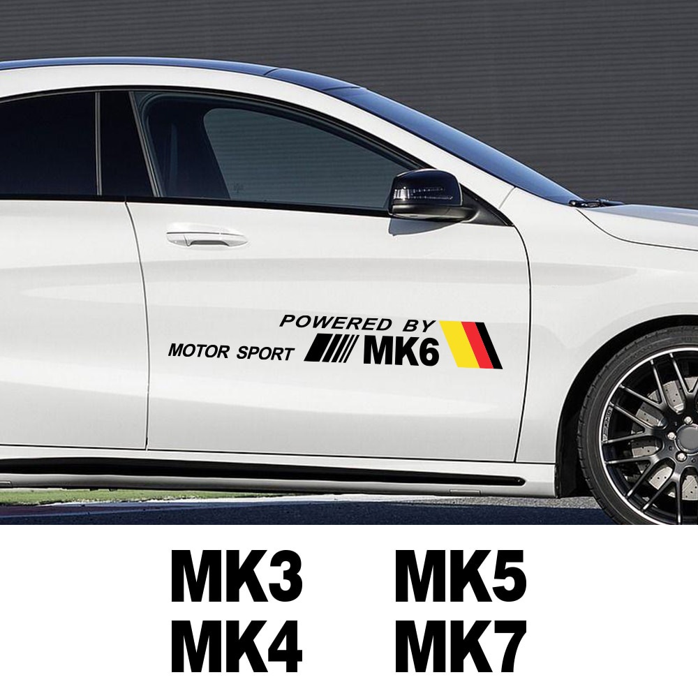 《現貨》2 件汽車腰線賽車裝飾車貼貼紙適用於大眾Golf 4 5 6 7 MK2 MK4 MK5 MK6 MK7 MK8